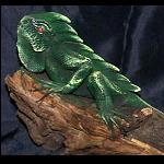 Echse Leguan auf Treibholz modelliert 12cm