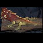 Echse Leguan auf Treibholz modelliert 22cm