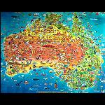 Landkarte Kinder Australien 136cm gerollt