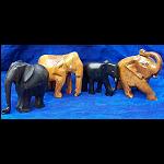 4 Elefanten Afrika Holz handgeschnitz 9cm