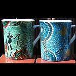 Kaffeebecher Tasse Aborigines Malerei