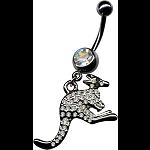 Bauchnabel Piercing K�nguru mit Steinchen