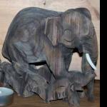 Elefant aus Teakholz handarbeit 16cm hoch