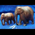2 Elefanten Afrika Holz handgeschnitz 8cm