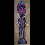 Papua Rotkopp Holz Statue  40 cm
