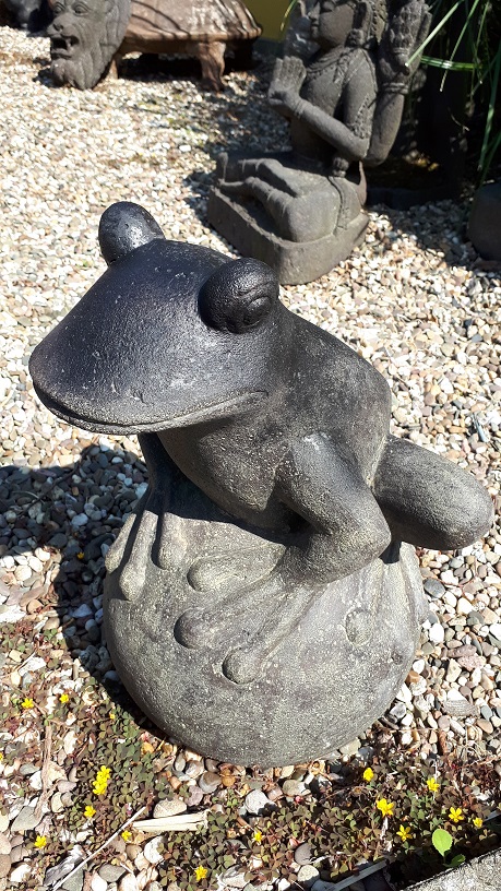 45cm Garten Stein Figur Frosch 