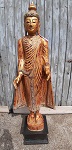 128cm Holz Buddha Mnch handgeschnitzt