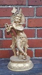 Statue Krishna Messing vergoldet ca. 30 cm