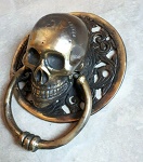 15x Bronze Skull Door brown gold 14cm