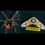 Pin Red Back Spider o Bumerang