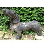 Stein Garten Dackel Figur 45cm 