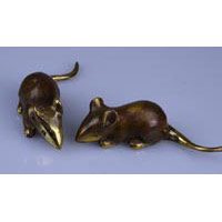 50x bronze mouse 11cm brown gold