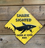 25 x 25 cm Schild Metall Hai Shark