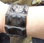 Leder Armband Krokodil braun