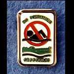 Krokodil Warnschild Pin