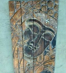 Holz Triptychon Buddha Relief 100x60cm