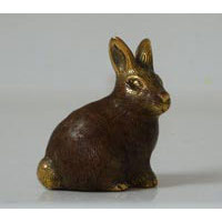 25x rabbit smal 6cm brown gold