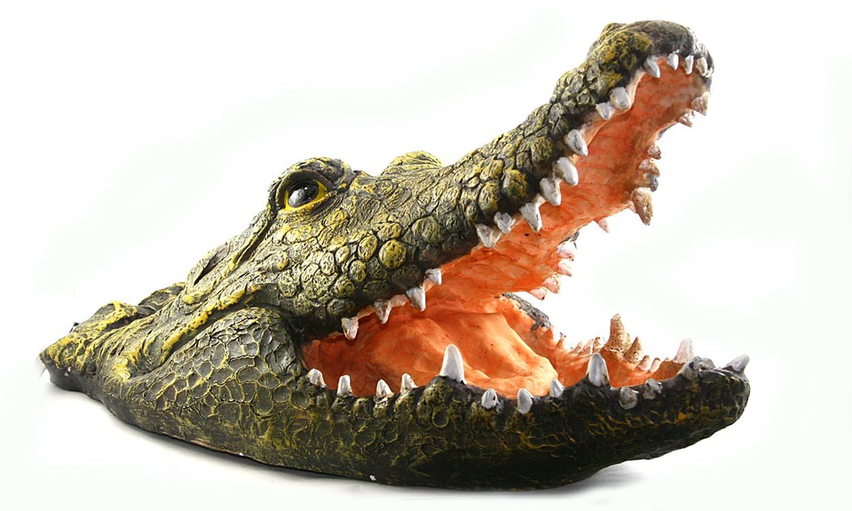 Krokodil Kopf Markante Tierische Ferngesteuerte Krokodilkopf-Gartenteichdeko 