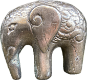 Elefant round design Silber Hhe 6cm