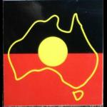 Aufkleber Aborigines Landkarte Flagge