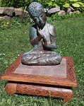 40cm Buddha Bronze Lavastein Podest 2,4 kg