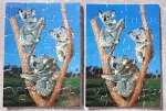 2 Postkarten Koala mit Puzzle