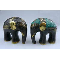 Elefant round back 9cm 10xSilver 10x Brown