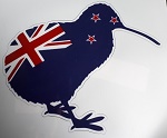 Aufkleber Kiwi mit Flagge Neuseeland 13cm