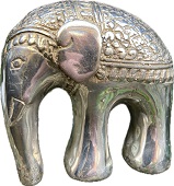 Elefant round design Silber Höhe 8 cm