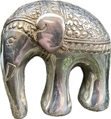 Elefant round design Silber Hhe 8 cm