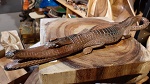 49cm Salzwasser Krokodil aus Wurzel Holz 