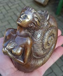 12 cm Meerjungfrau Schnecke Bronze braun