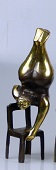 5x Lady on chair bronze brown gold 27 cm