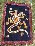 Sarong Tuch handbemalt, Gecko 160x110