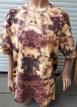 T-Shirt dickes braunes Batik gelblich brau