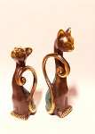 12 + 10 cm Katzenpaar  Bronze antik