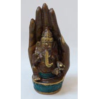 Ganesha in Hand Bronze ca.20 cm