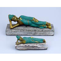 Buddha liegend Bronze 18 cm