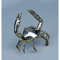 Krabbe Bronze versilbert Höhe 11 cm