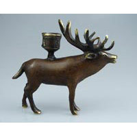 Kerzenhalter Hirsch Bronze 15x13 cm