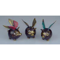 Fliegendes Schwein Bronze 8 x 7 cm