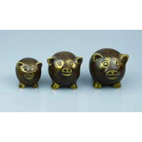 Schwein Bronze 2er Set 5 cm